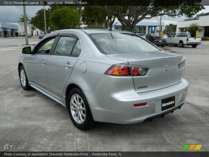 Apex Silver Metallic / Black 2010 Mitsubishi Lancer ES