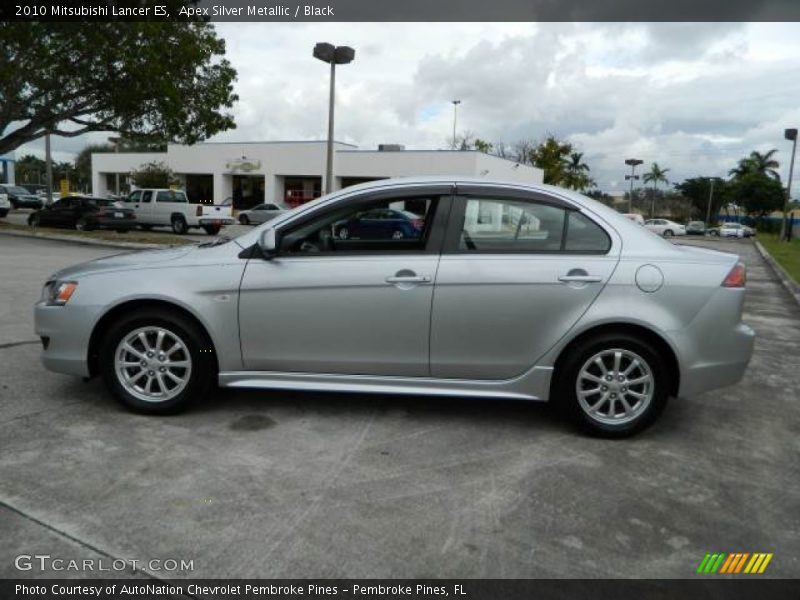 Apex Silver Metallic / Black 2010 Mitsubishi Lancer ES