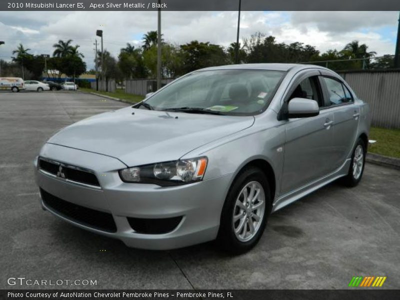 Apex Silver Metallic / Black 2010 Mitsubishi Lancer ES