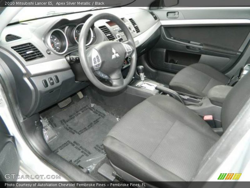 Apex Silver Metallic / Black 2010 Mitsubishi Lancer ES