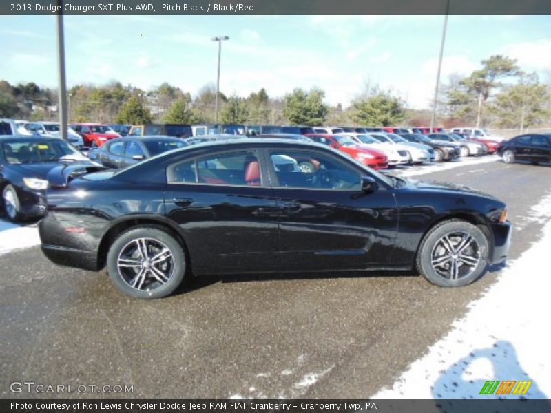 Pitch Black / Black/Red 2013 Dodge Charger SXT Plus AWD