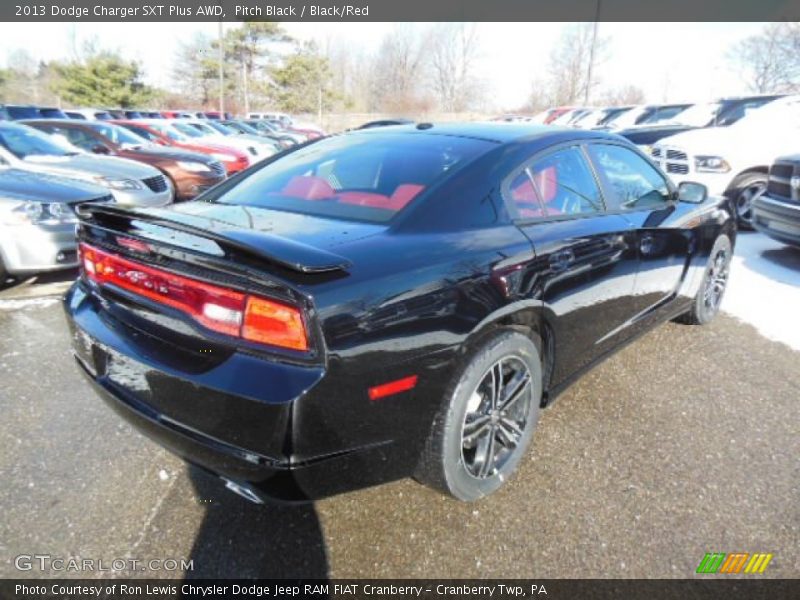Pitch Black / Black/Red 2013 Dodge Charger SXT Plus AWD