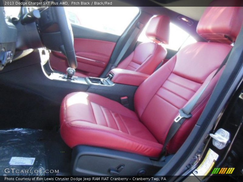 Pitch Black / Black/Red 2013 Dodge Charger SXT Plus AWD