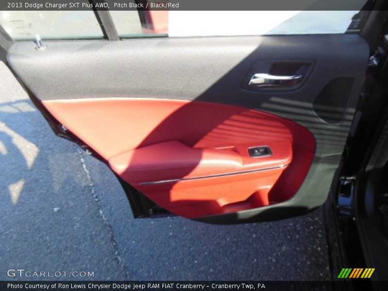 Pitch Black / Black/Red 2013 Dodge Charger SXT Plus AWD