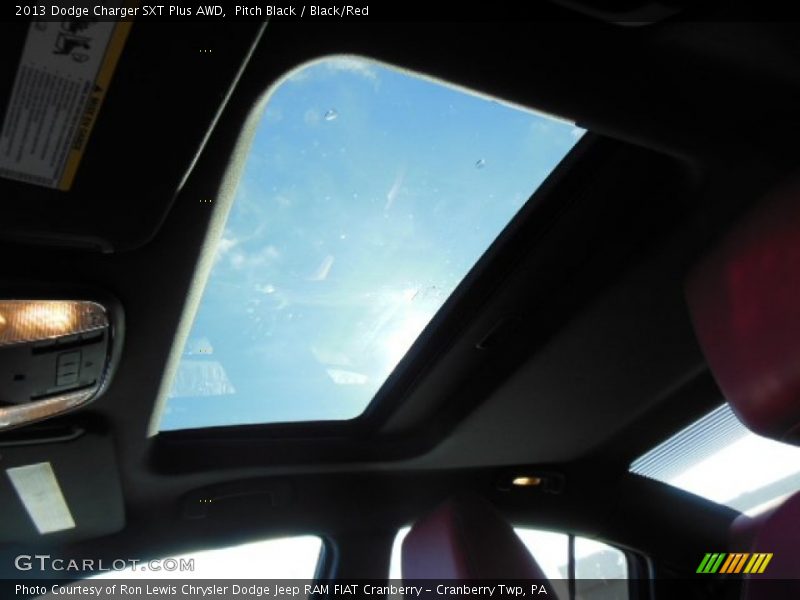 Pitch Black / Black/Red 2013 Dodge Charger SXT Plus AWD