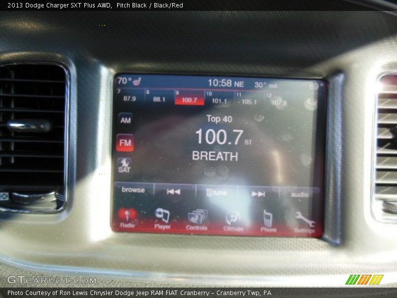 Pitch Black / Black/Red 2013 Dodge Charger SXT Plus AWD