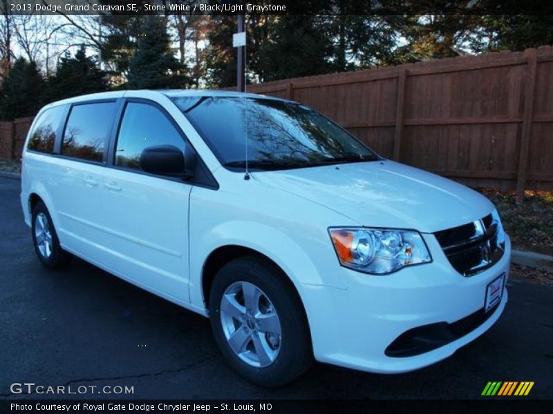 Stone White / Black/Light Graystone 2013 Dodge Grand Caravan SE