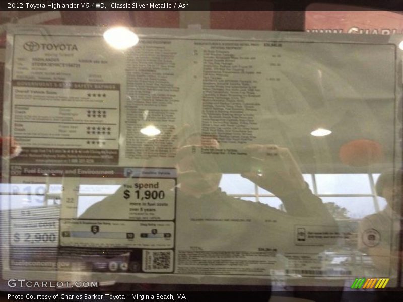 Classic Silver Metallic / Ash 2012 Toyota Highlander V6 4WD