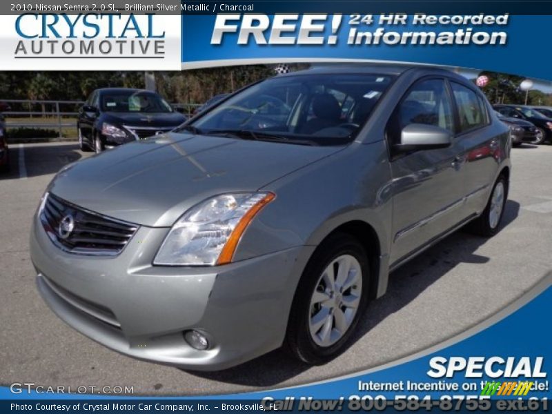 Brilliant Silver Metallic / Charcoal 2010 Nissan Sentra 2.0 SL
