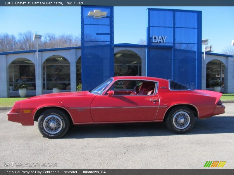 Red / Red 1981 Chevrolet Camaro Berlinetta