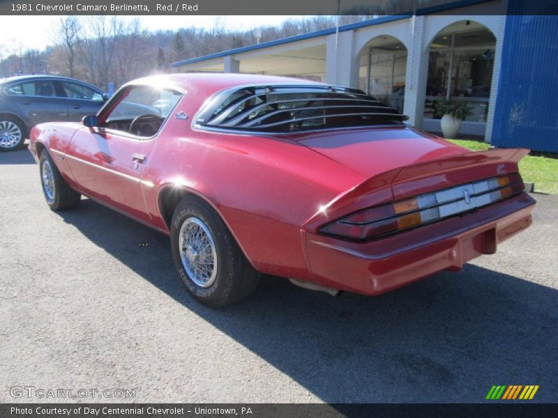 Red / Red 1981 Chevrolet Camaro Berlinetta