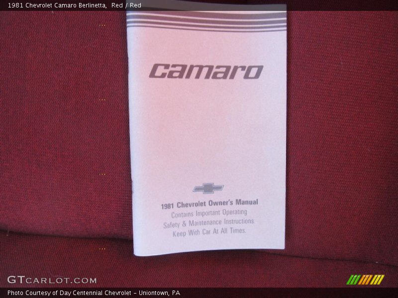 Books/Manuals of 1981 Camaro Berlinetta