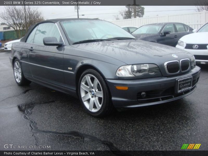 Steel Grey Metallic / Grey 2003 BMW 3 Series 325i Convertible