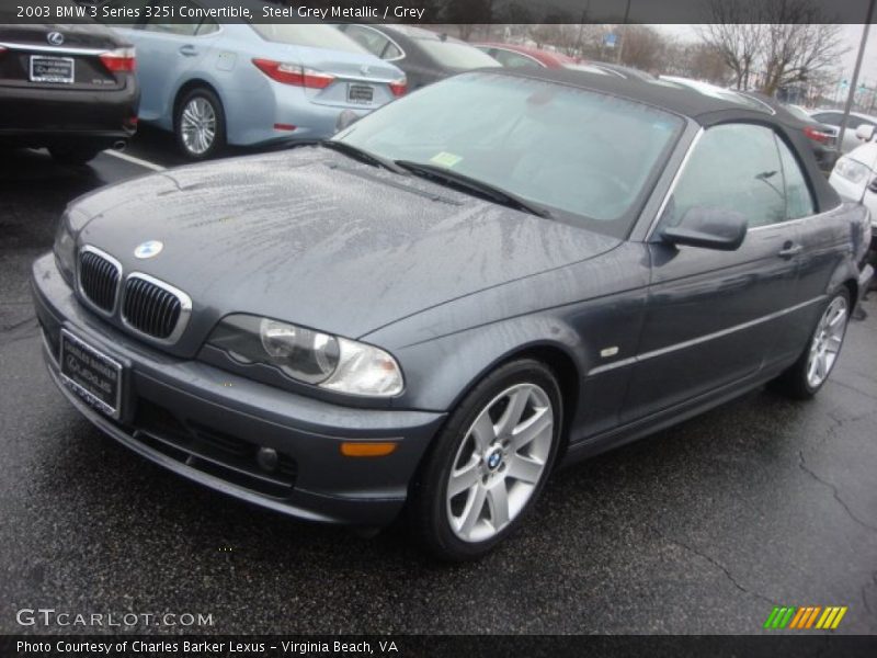 Steel Grey Metallic / Grey 2003 BMW 3 Series 325i Convertible