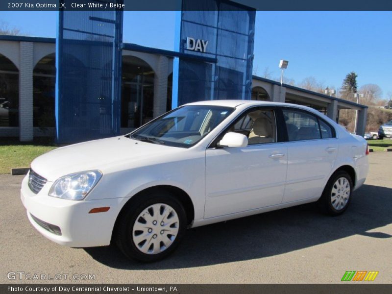 Clear White / Beige 2007 Kia Optima LX