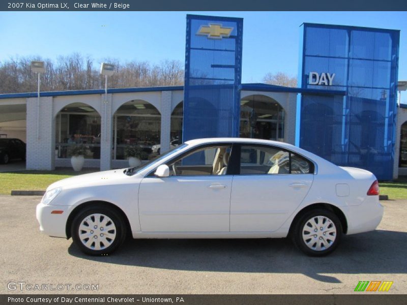 Clear White / Beige 2007 Kia Optima LX