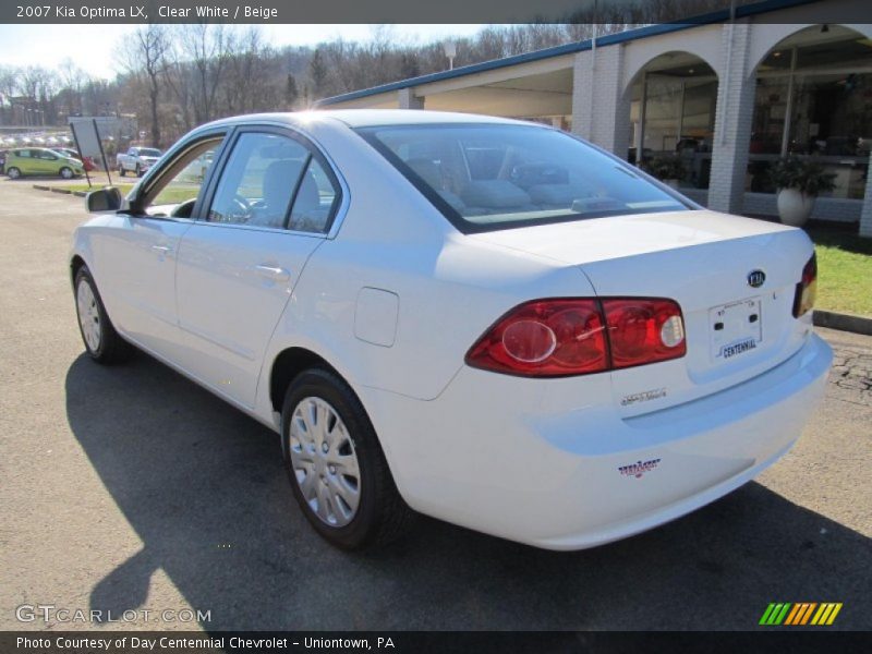 Clear White / Beige 2007 Kia Optima LX