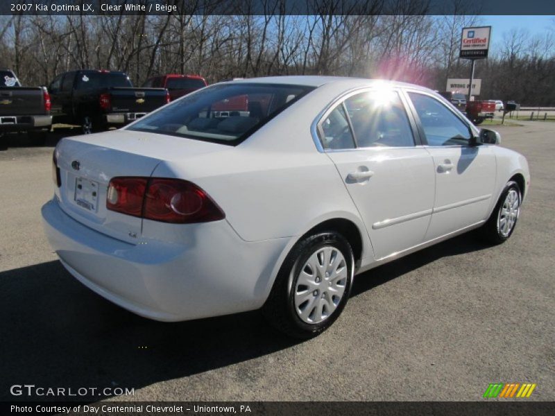 Clear White / Beige 2007 Kia Optima LX
