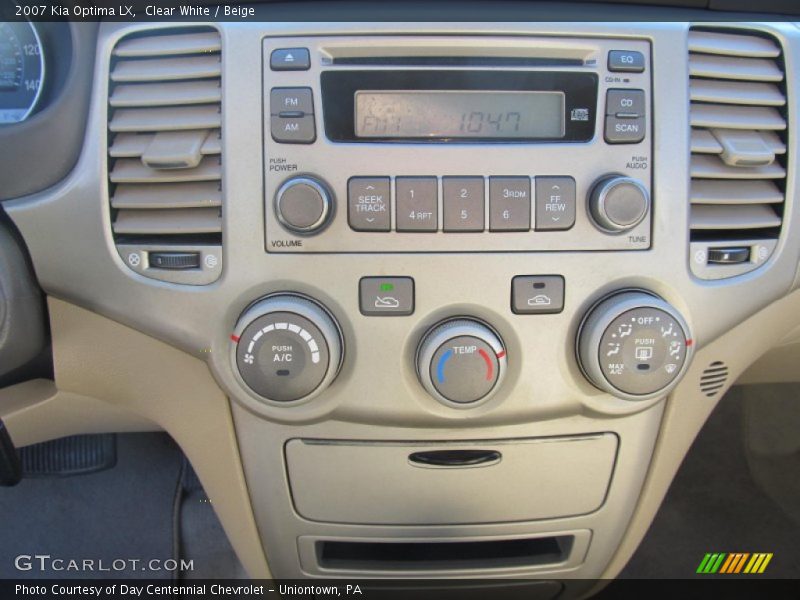 Clear White / Beige 2007 Kia Optima LX