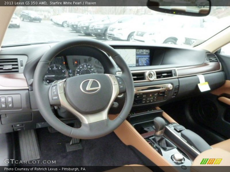 Starfire White Pearl / Flaxen 2013 Lexus GS 350 AWD