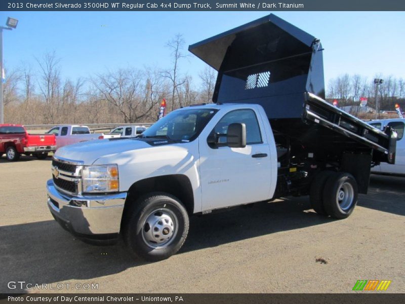 Summit White / Dark Titanium 2013 Chevrolet Silverado 3500HD WT Regular Cab 4x4 Dump Truck