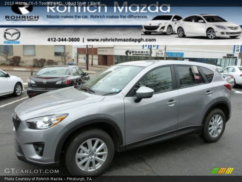 Liquid Silver / Black 2013 Mazda CX-5 Touring AWD