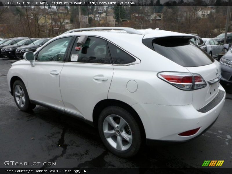 Starfire White Pearl / Black/Ebony Birds Eye Maple 2013 Lexus RX 350 AWD