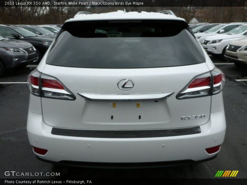 Starfire White Pearl / Black/Ebony Birds Eye Maple 2013 Lexus RX 350 AWD