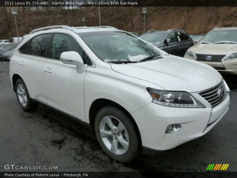 Starfire White Pearl / Black/Ebony Birds Eye Maple 2013 Lexus RX 350 AWD