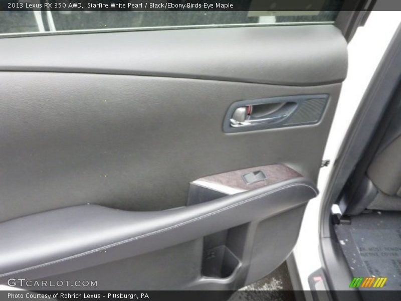 Starfire White Pearl / Black/Ebony Birds Eye Maple 2013 Lexus RX 350 AWD