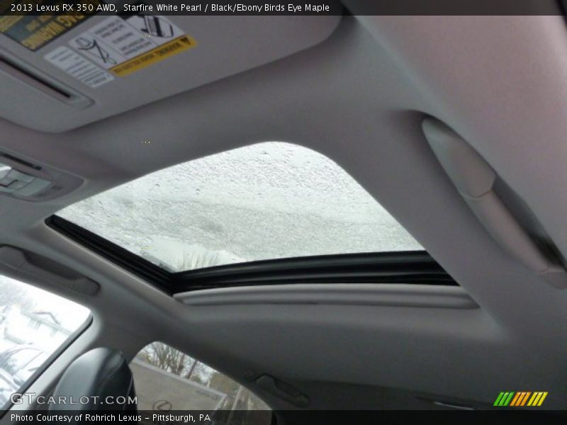 Starfire White Pearl / Black/Ebony Birds Eye Maple 2013 Lexus RX 350 AWD