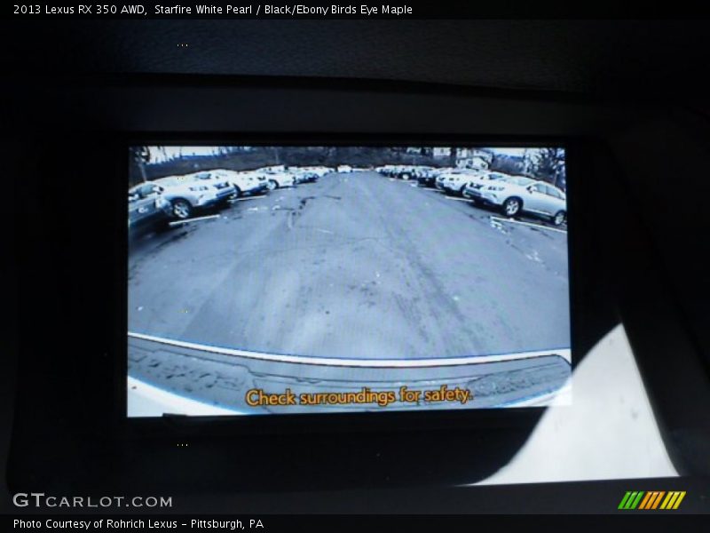 Starfire White Pearl / Black/Ebony Birds Eye Maple 2013 Lexus RX 350 AWD