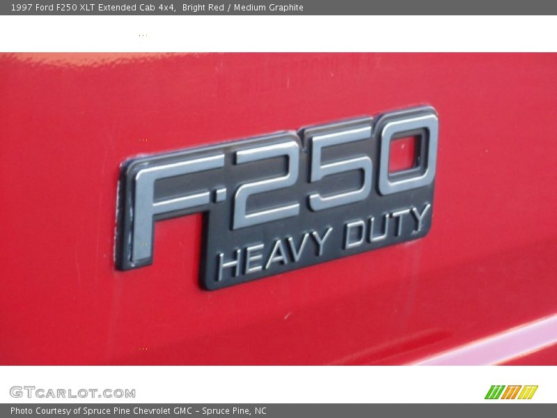 Bright Red / Medium Graphite 1997 Ford F250 XLT Extended Cab 4x4