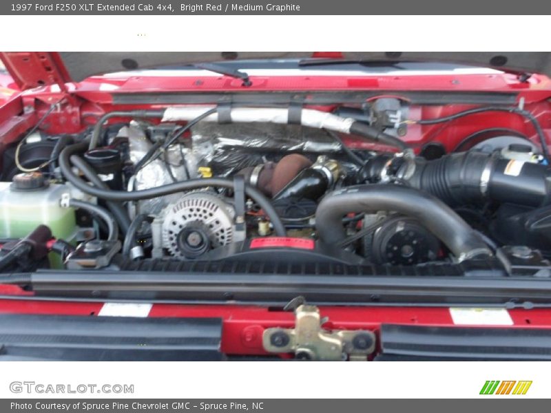 Bright Red / Medium Graphite 1997 Ford F250 XLT Extended Cab 4x4