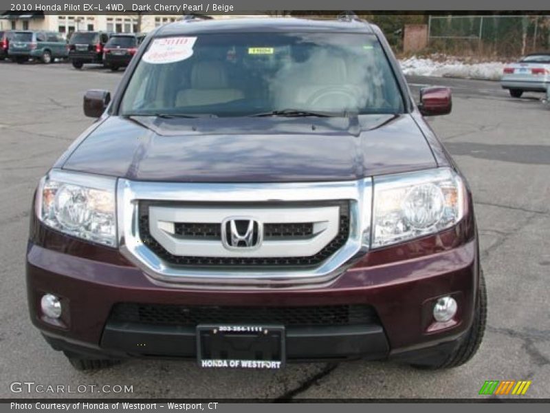 Dark Cherry Pearl / Beige 2010 Honda Pilot EX-L 4WD