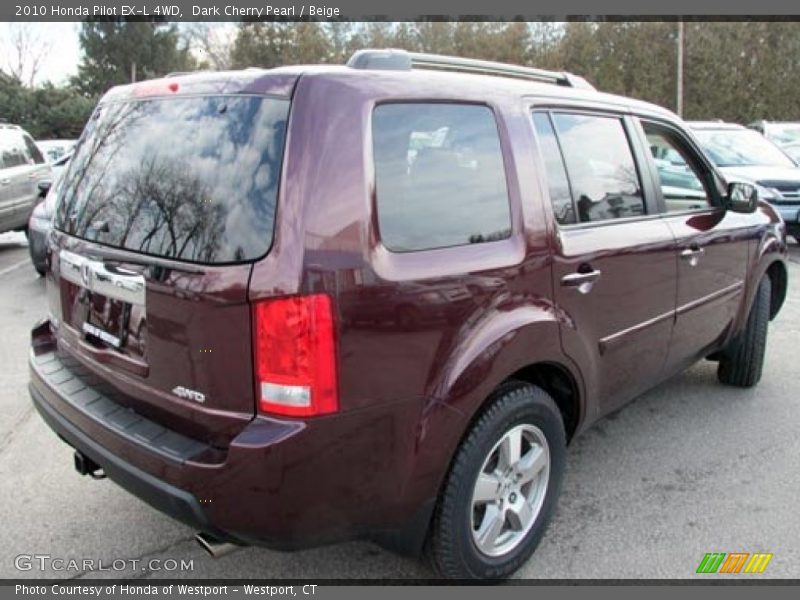 Dark Cherry Pearl / Beige 2010 Honda Pilot EX-L 4WD