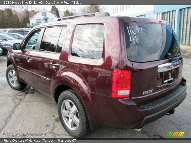 Dark Cherry Pearl / Beige 2010 Honda Pilot EX-L 4WD
