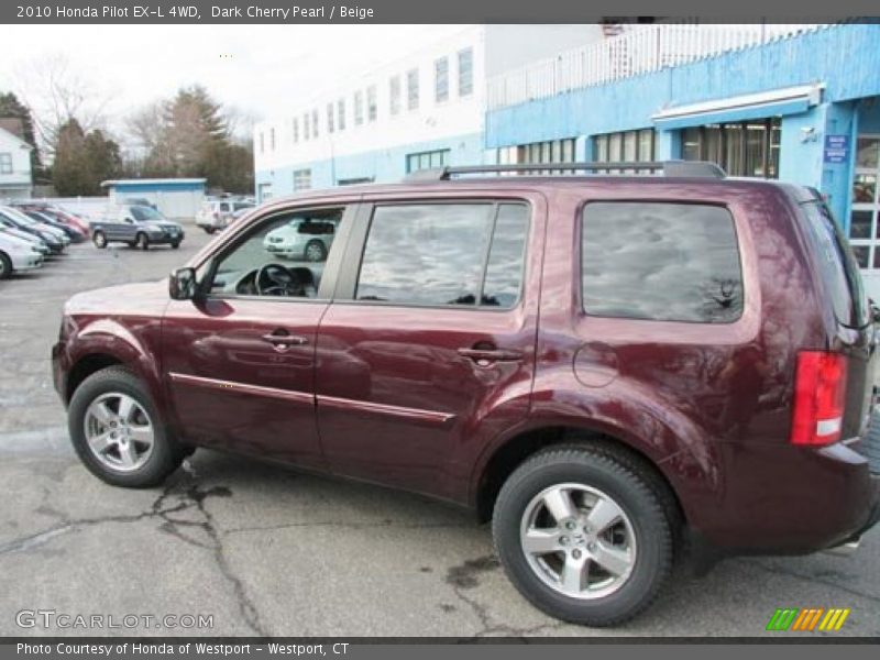 Dark Cherry Pearl / Beige 2010 Honda Pilot EX-L 4WD