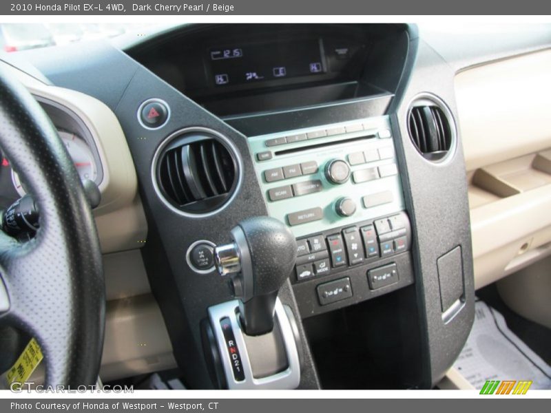 Dark Cherry Pearl / Beige 2010 Honda Pilot EX-L 4WD