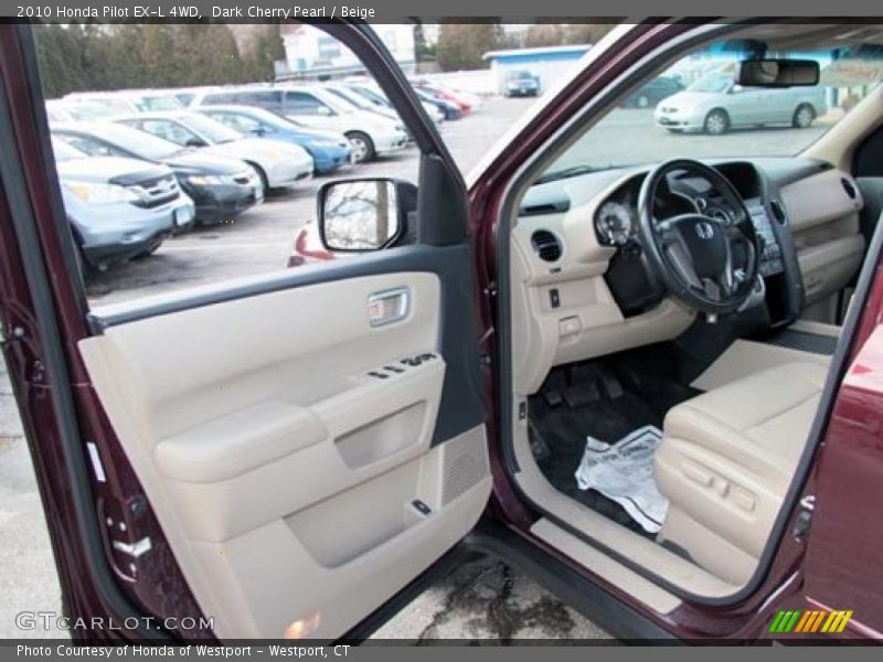 Dark Cherry Pearl / Beige 2010 Honda Pilot EX-L 4WD