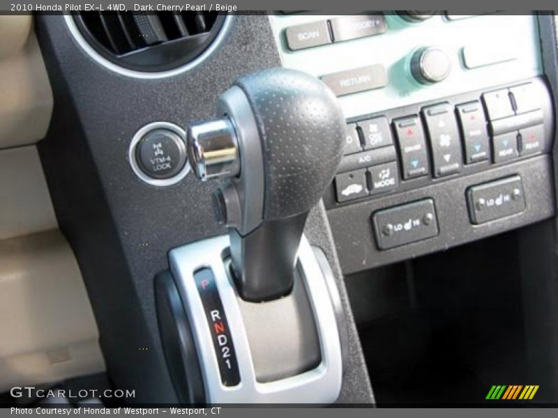 Dark Cherry Pearl / Beige 2010 Honda Pilot EX-L 4WD