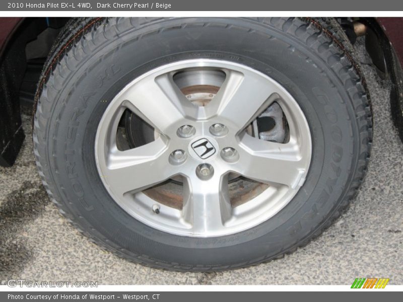 Dark Cherry Pearl / Beige 2010 Honda Pilot EX-L 4WD