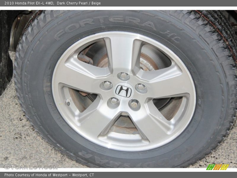 Dark Cherry Pearl / Beige 2010 Honda Pilot EX-L 4WD