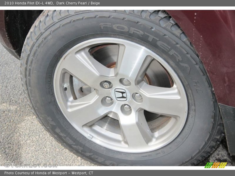 Dark Cherry Pearl / Beige 2010 Honda Pilot EX-L 4WD