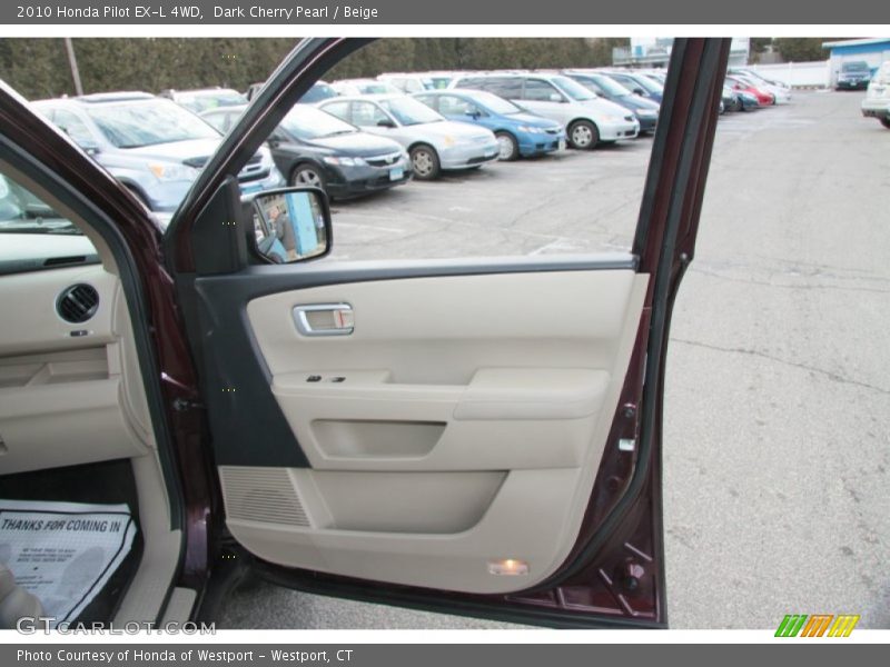 Dark Cherry Pearl / Beige 2010 Honda Pilot EX-L 4WD