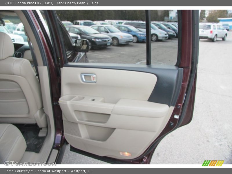 Dark Cherry Pearl / Beige 2010 Honda Pilot EX-L 4WD