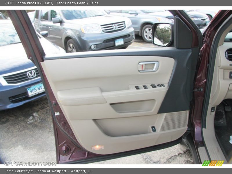 Dark Cherry Pearl / Beige 2010 Honda Pilot EX-L 4WD