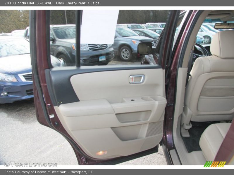 Dark Cherry Pearl / Beige 2010 Honda Pilot EX-L 4WD