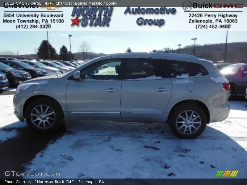 Champagne Silver Metallic / Ebony 2013 GMC Yukon SLT 4x4