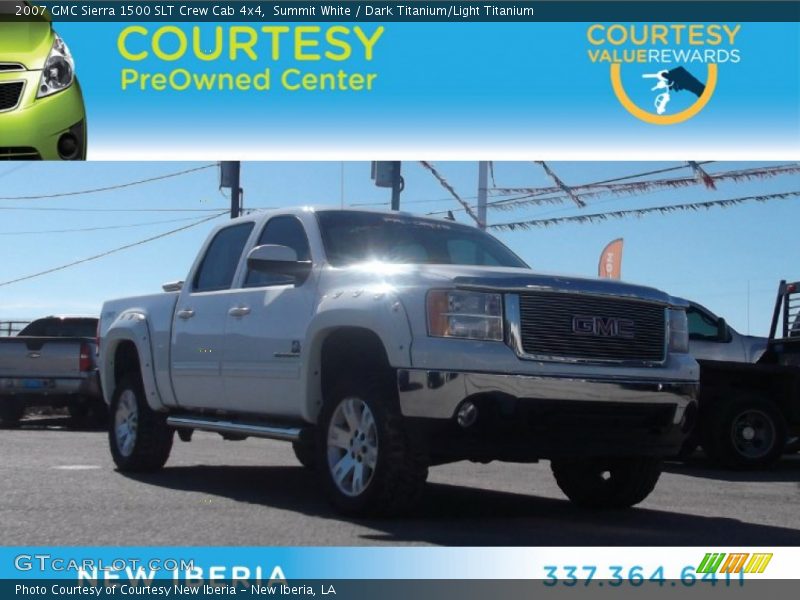 Summit White / Dark Titanium/Light Titanium 2007 GMC Sierra 1500 SLT Crew Cab 4x4